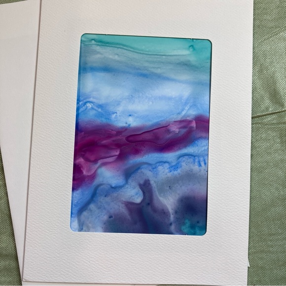 Hand Painted Vibrant Frameable Abstract Watercolor Blank Greeting Cards Set of 8 - Picture 2 of 10